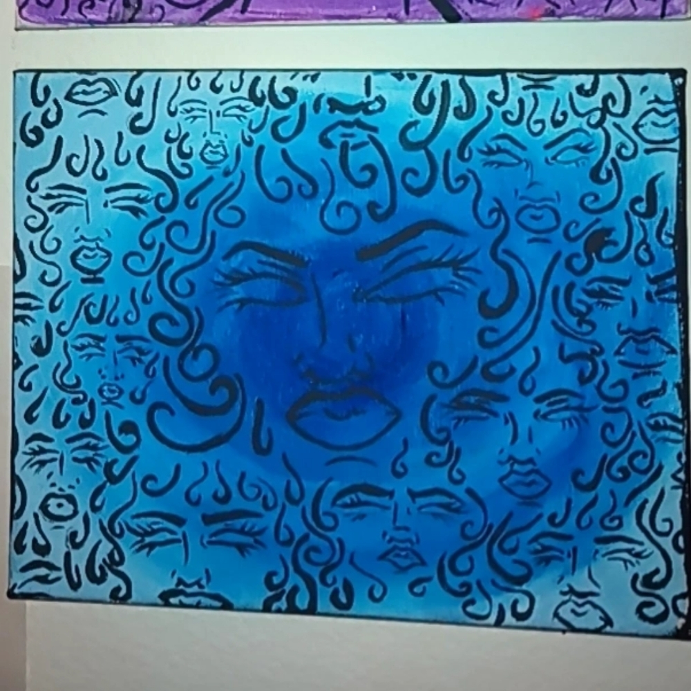 "Blue" wall art painting by Andy Moon